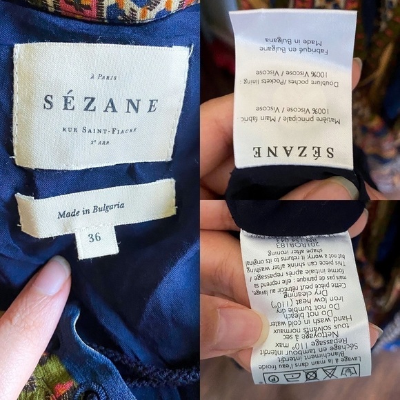 Sezane Dress Dolores Sleeveless Striped Ruffle Maxi Prairie Maya 36 EUC - Picture 5 of 8